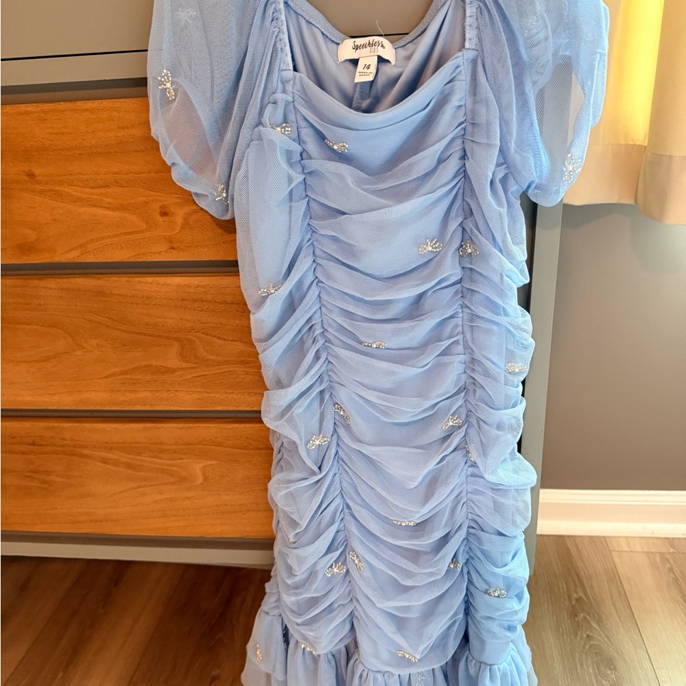 Speechless Kids Light Blue Ruched Formal Dress